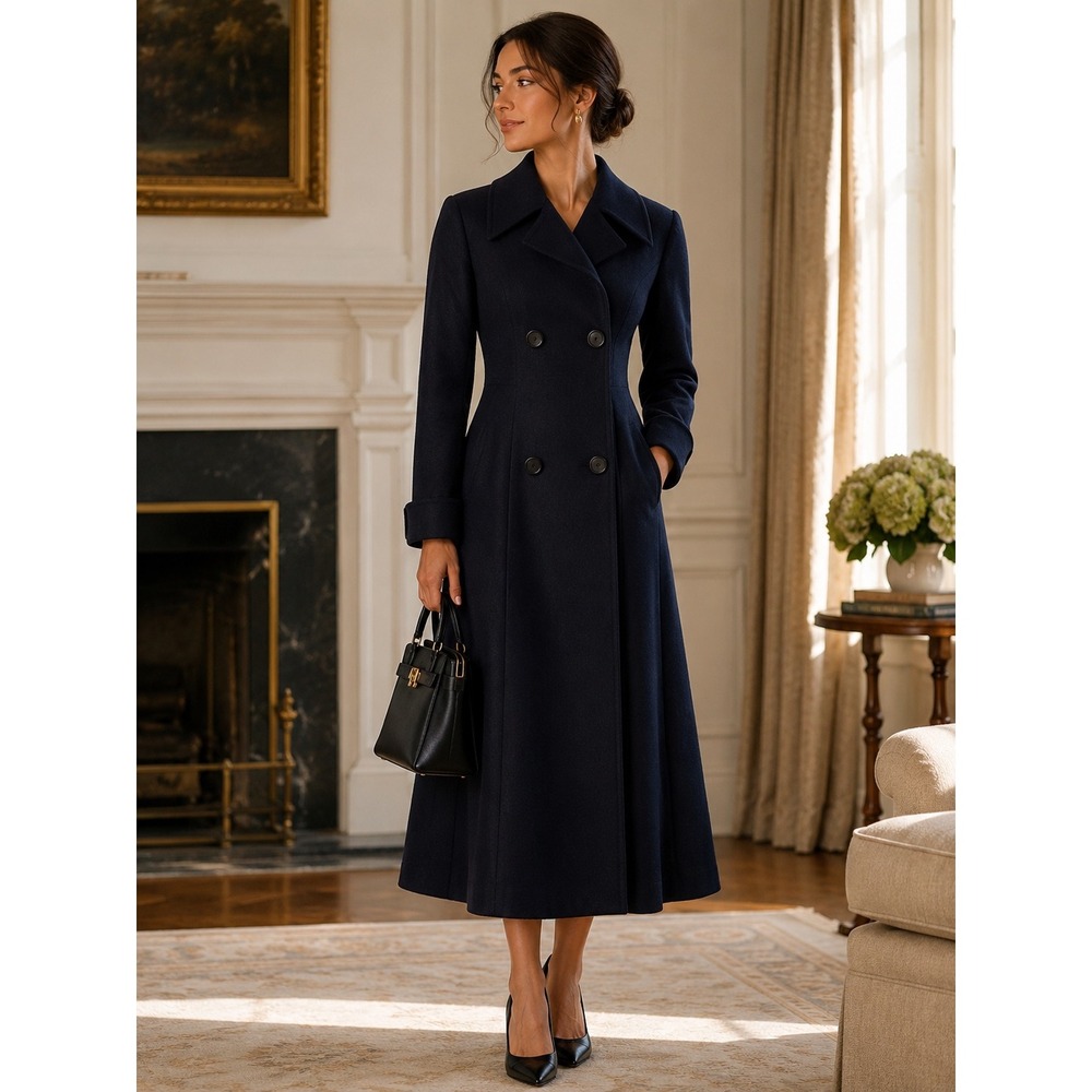 Vintage Bergdorf Goodman Alice Blaise 100% Camel Hair Trench Coat Black Size 4